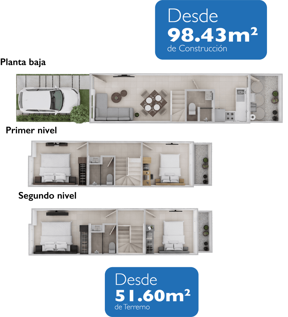 Plano de Planta Baja — Modelo Mónaco 3N