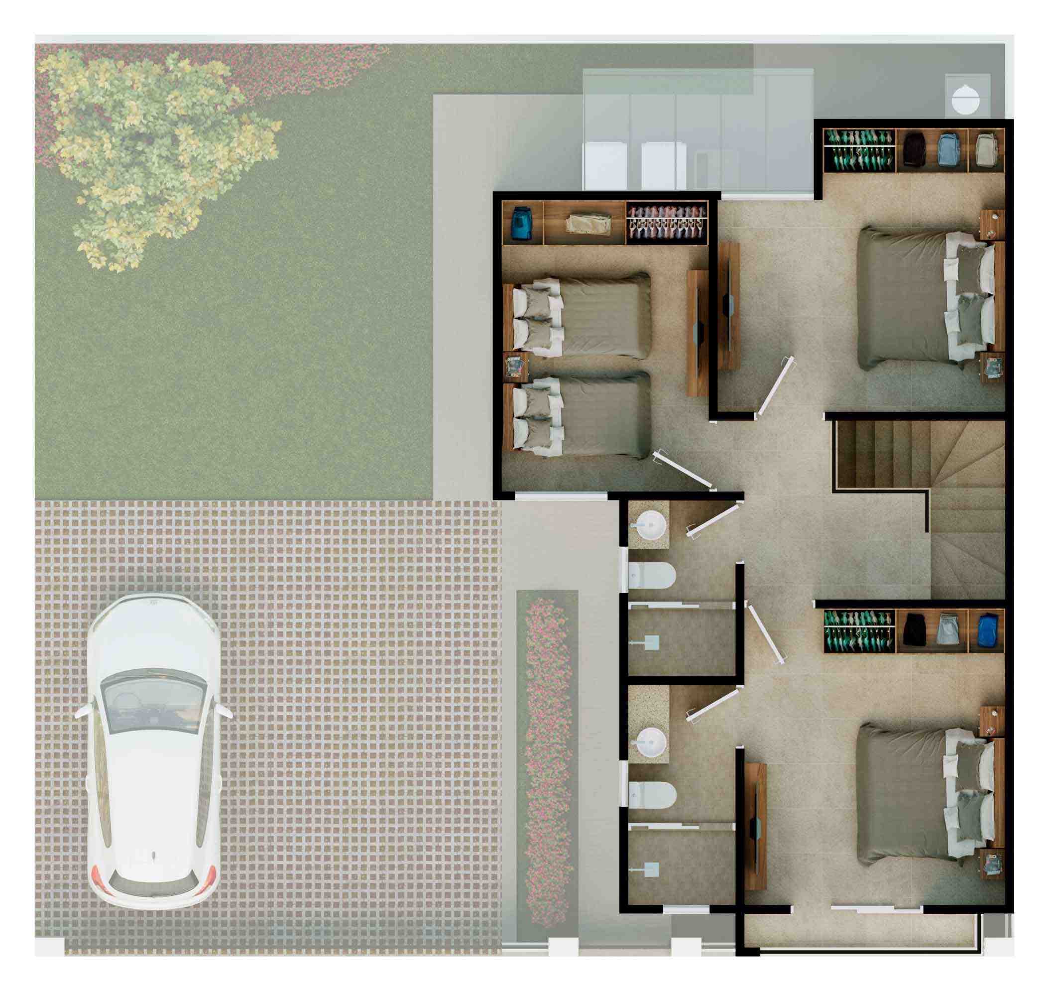 Plano de Planta Alta — Modelo Pontevel
