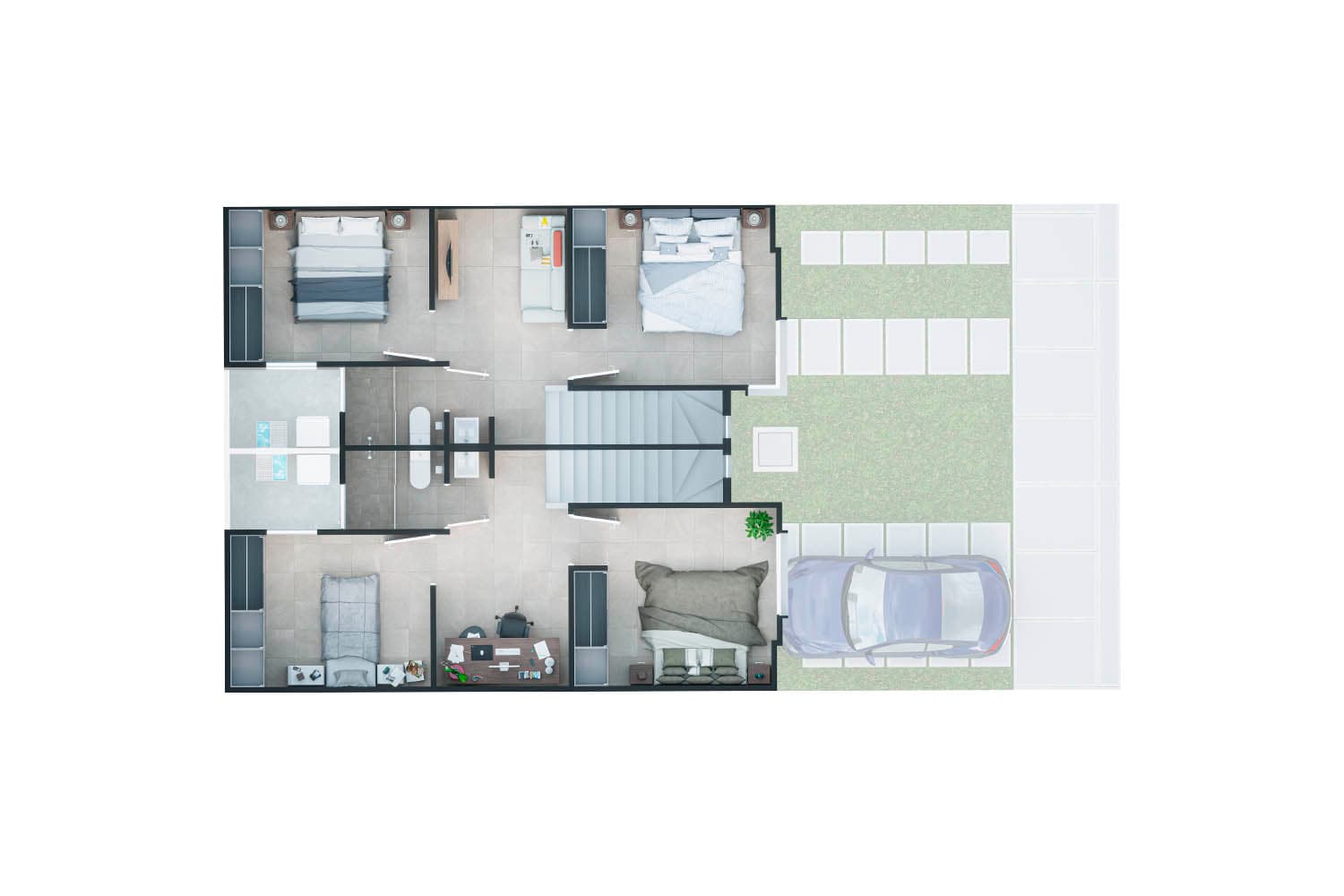 Plano de Planta Alta — Modelo Diamante 3R
